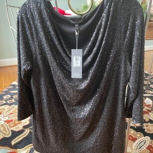 Eileen Fisher black sequin top